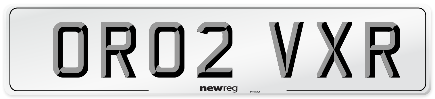 OR02 VXR Number Plate from New Reg